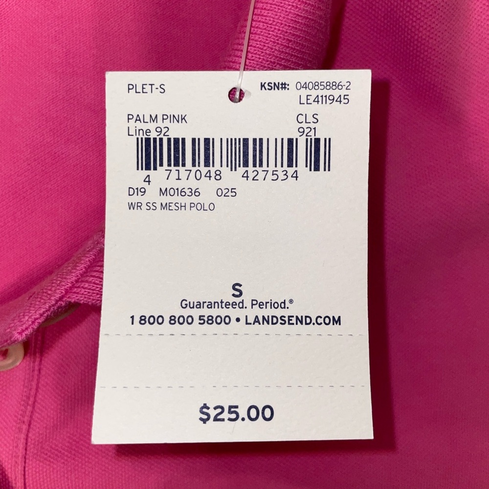 Women’s Land’s End Pink Polo Shirt - Size Small - Picture 6 of 8